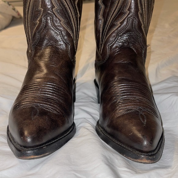 Justin Heeled Boots Pointed Toe Cowgirl Boots 7.5 - Picture 3 of 7